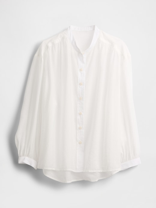 Sheer Button-Front Shirt