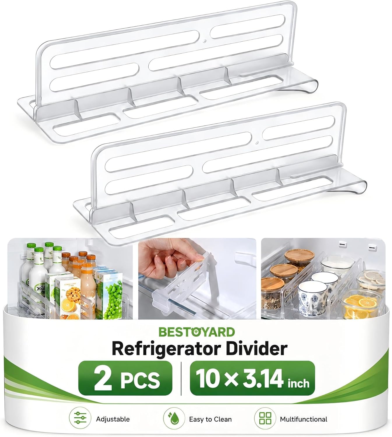 BESTOYARD 2Pcs Refrigerator Divider