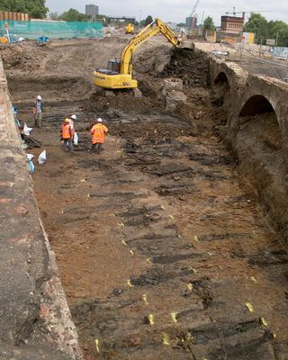 Archaeologically supervised works at St Pancras churchyard.