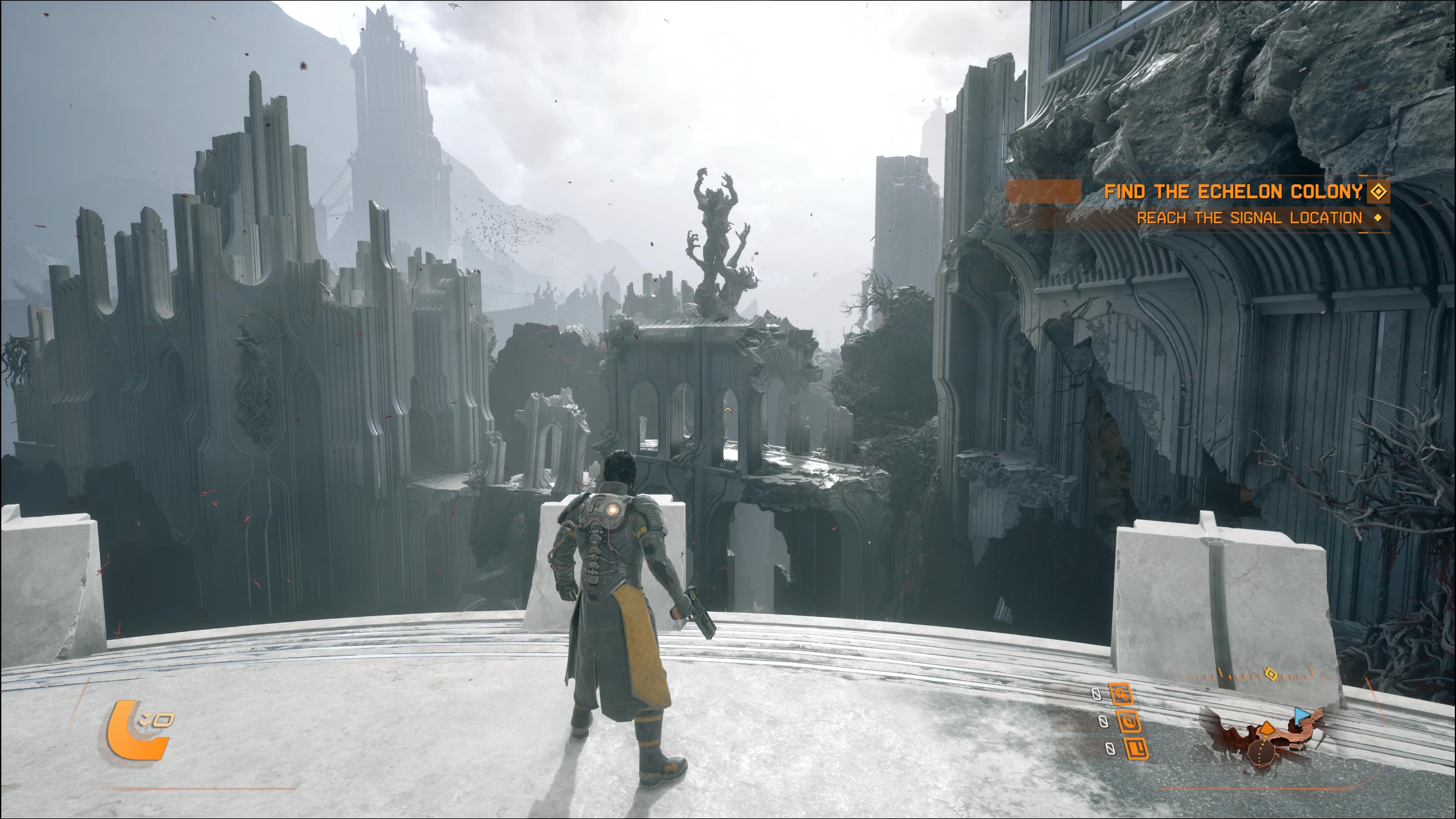 اسکرین شات از Saros در PS5 Pro گرفته شده است