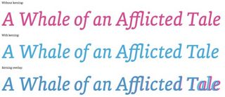 Kerning is one of the most subtle features to illustrate, but its cumulative can have a profound impact on the readability and aesthetics