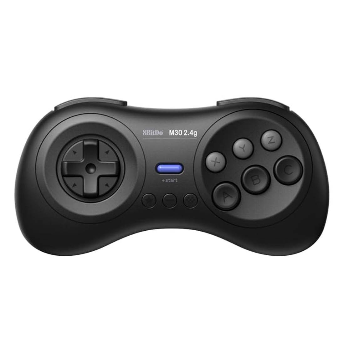 8Bitdo M30 2.4g controller in black with white backdrop.