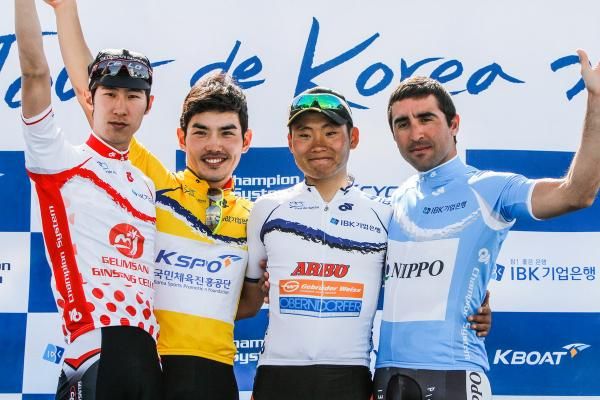 The jersey holders after stage 6 of Tour de Korea