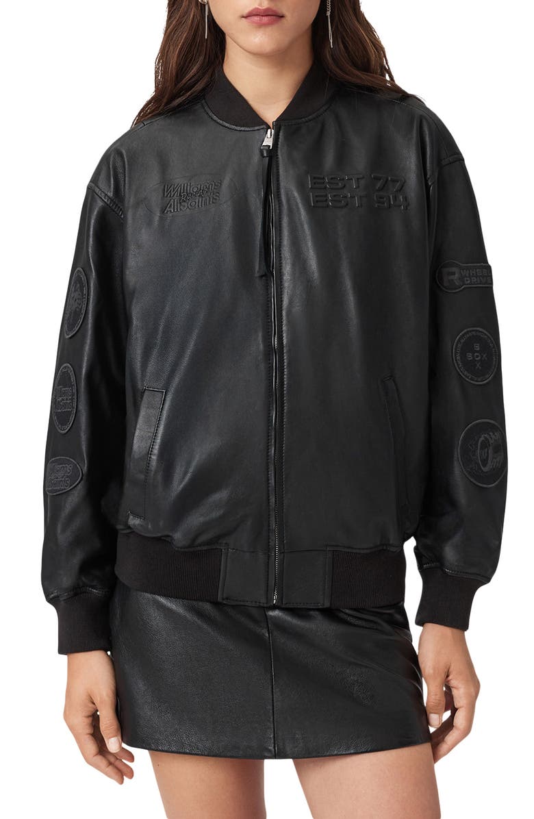 Williams F1 Racing X Allsaints Belle Leather Bomber Jacket