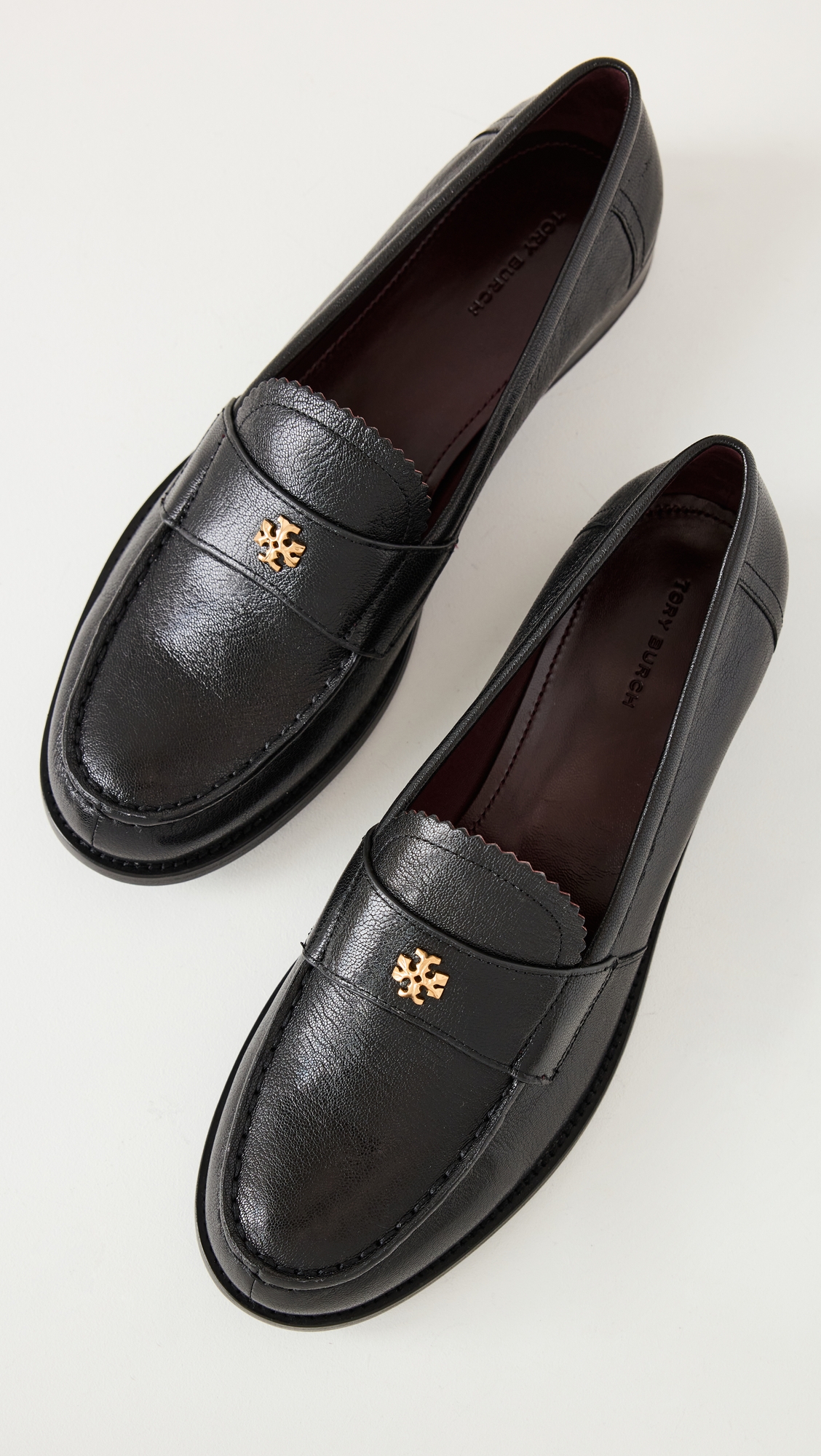 black leather loafers for women with tory burch