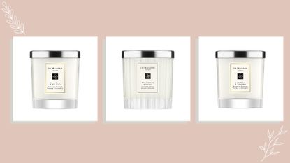 three of the best Jo Malone candle picks as rated by customers on a beige background