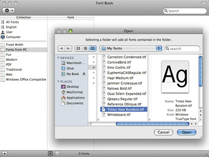 Font book