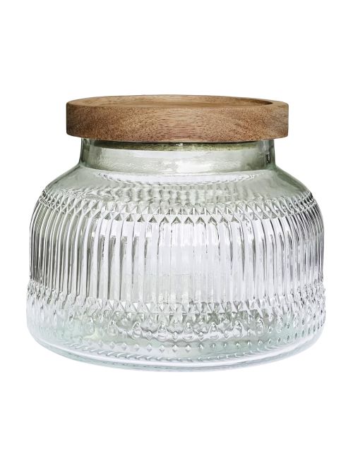 Decorative Glass Jars With Airtight Wooden Lids