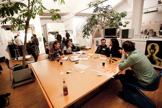 Meeting around large table