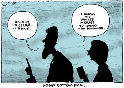 Political cartoon U.S. Clintons Foggy Bottom email