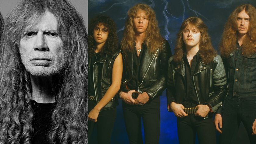 Dave Mustaine of Megadeth in 2025, and Metallica in 1985