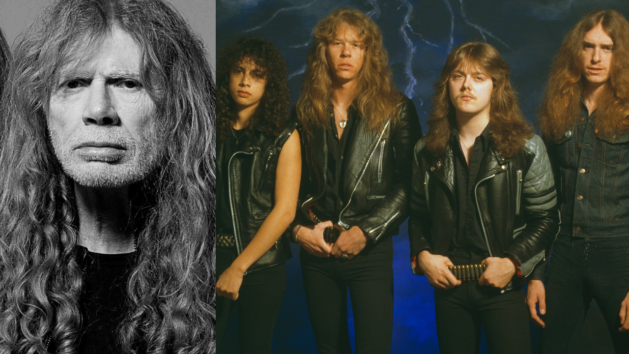 Dave Mustaine of Megadeth in 2025, and Metallica in 1985