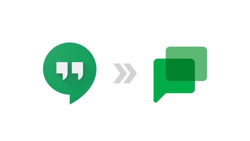 Google Hangouts to Google Chat logos