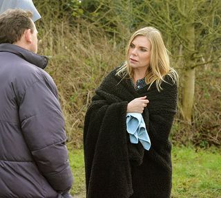 Programme Name: EastEnders - TX: n/a - Episode: n/a (No. n/a) - Picture Shows: BEHIND THE SCENES with PERRY FENWICK and SAMANTHA WOMACK. Ronnie Mitchell (SAMANTHA WOMACK), Billy Mitchell (PERRY FENWICK) - (C) BBC - Photographer: Kieron McCarron