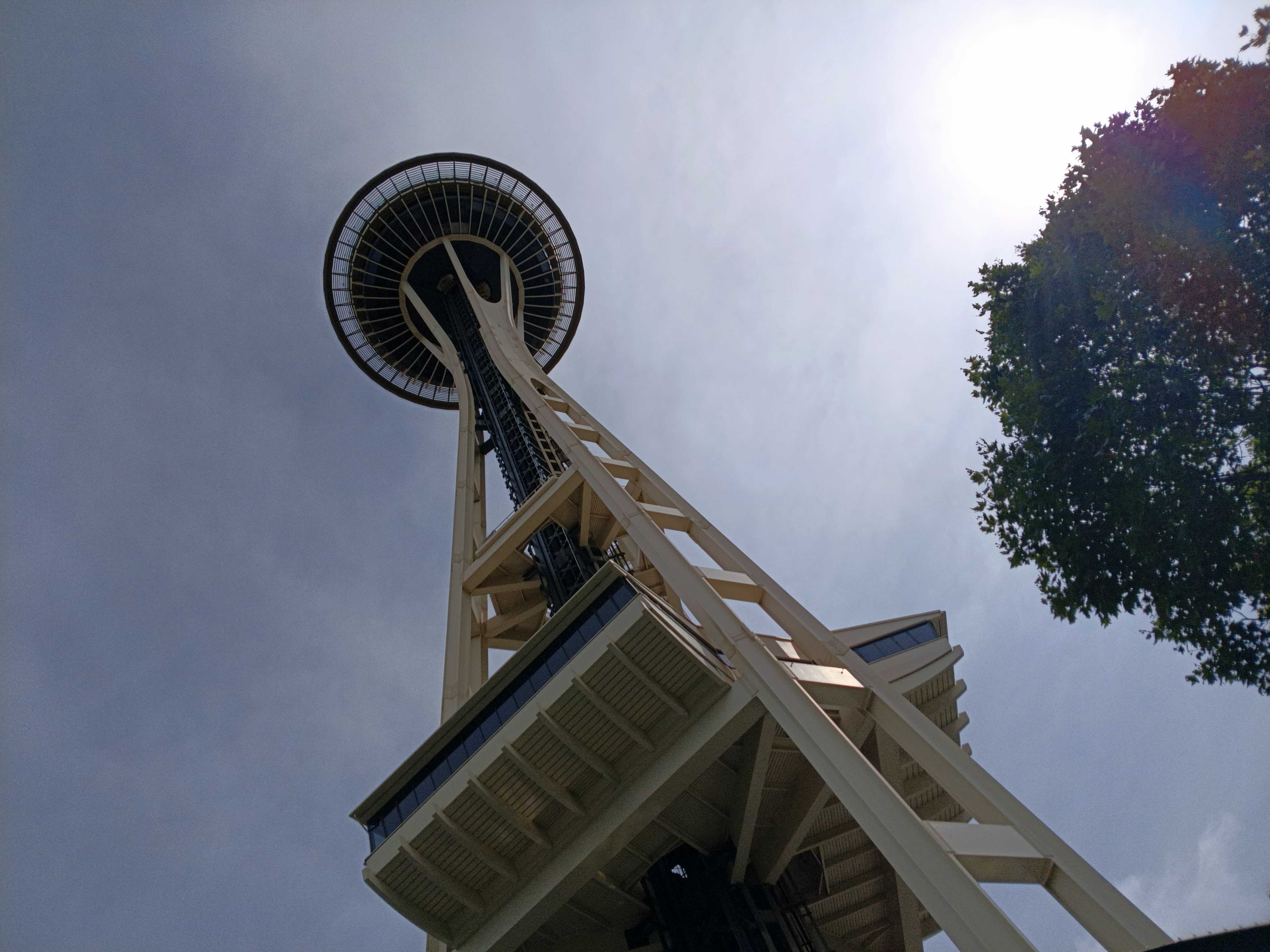The Seattle Space Needle from below