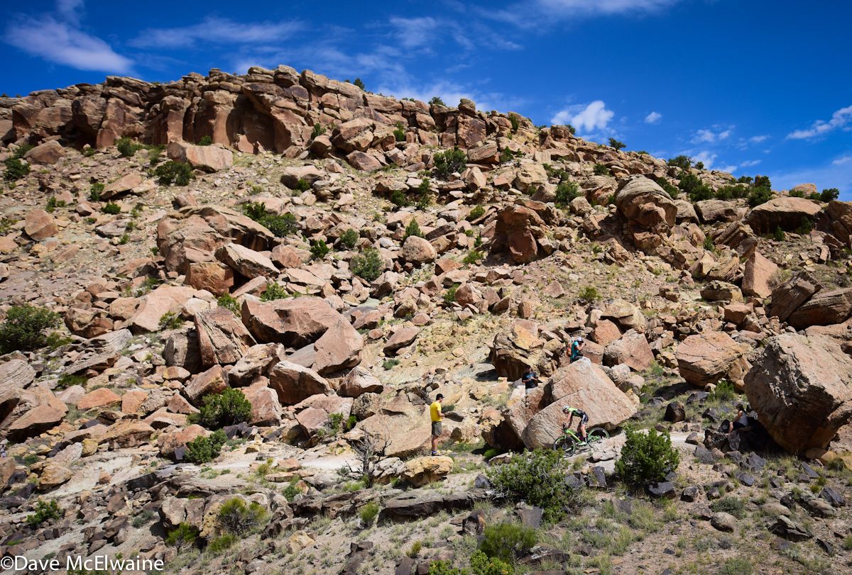 Alex Grant (Ridebiker) descends seven miles from the finish