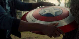 Sam Winston grabs ahold of his Captain America shield in a promo for The Falcon and the Winter Soldi