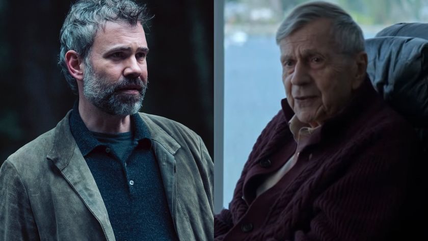 Rossif Sutherland as Karl Alberg and William B. Davis as Darcy Stewart in Murder in a Small Town Season 2x03