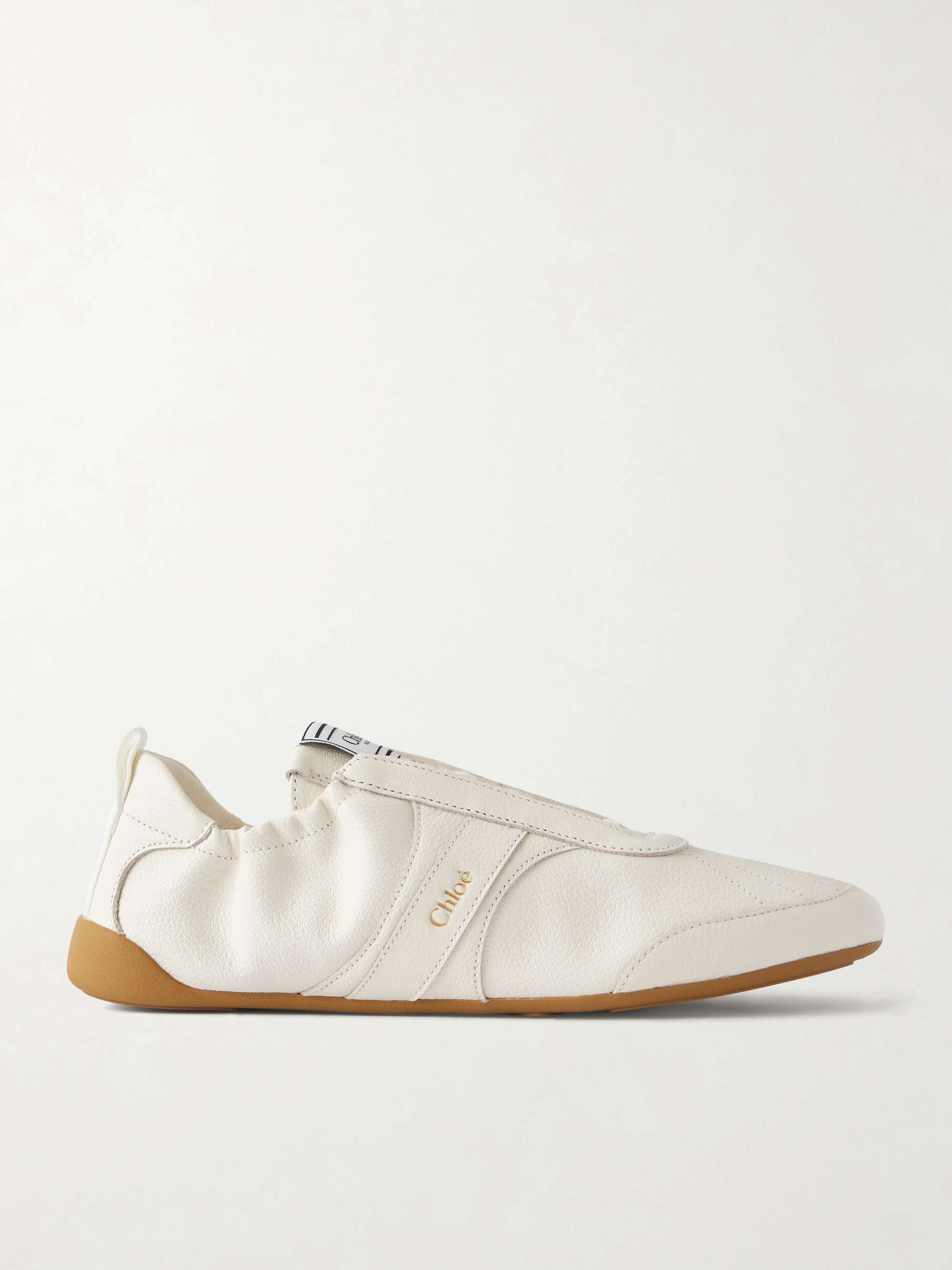 Kick Textured-Leather Low-Top Sneakers