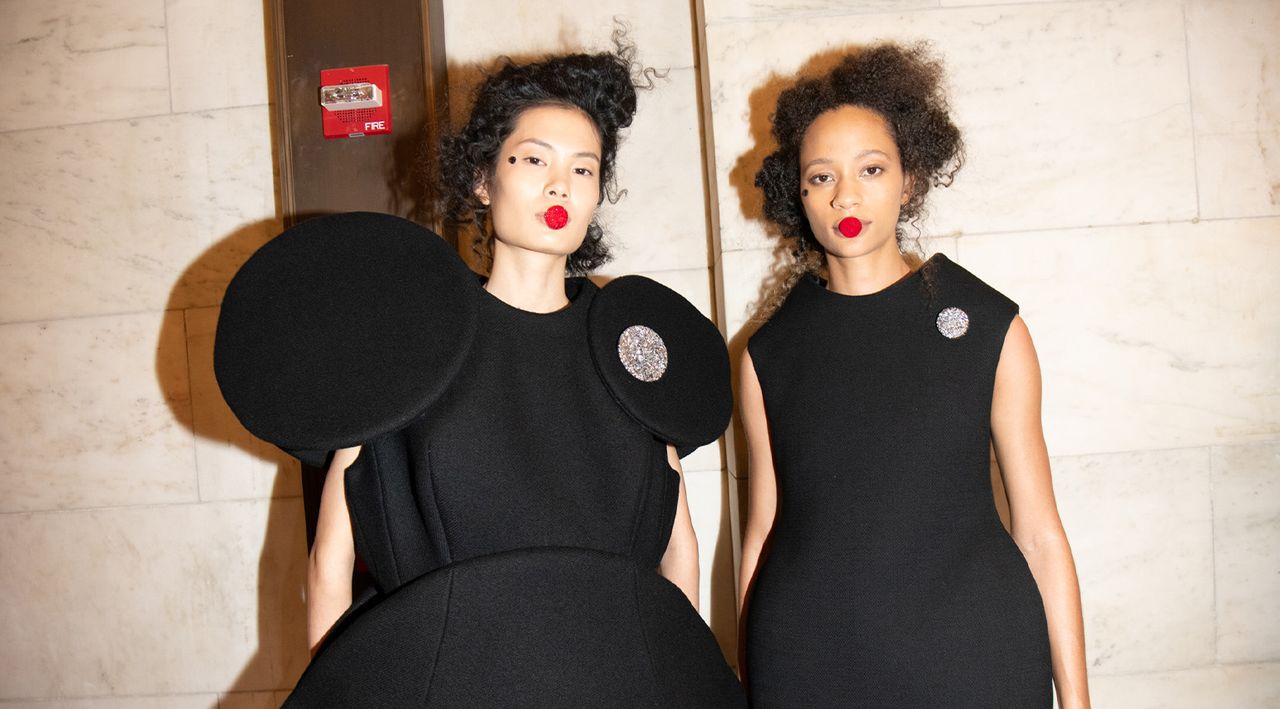 Pat McGrath make-up on models backstage at Marc Jacobs S/S 2025