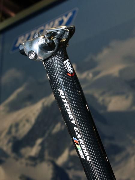 New for 2010 is a carbon version of Ritchey's zero-offset one-bolt seatpost design.