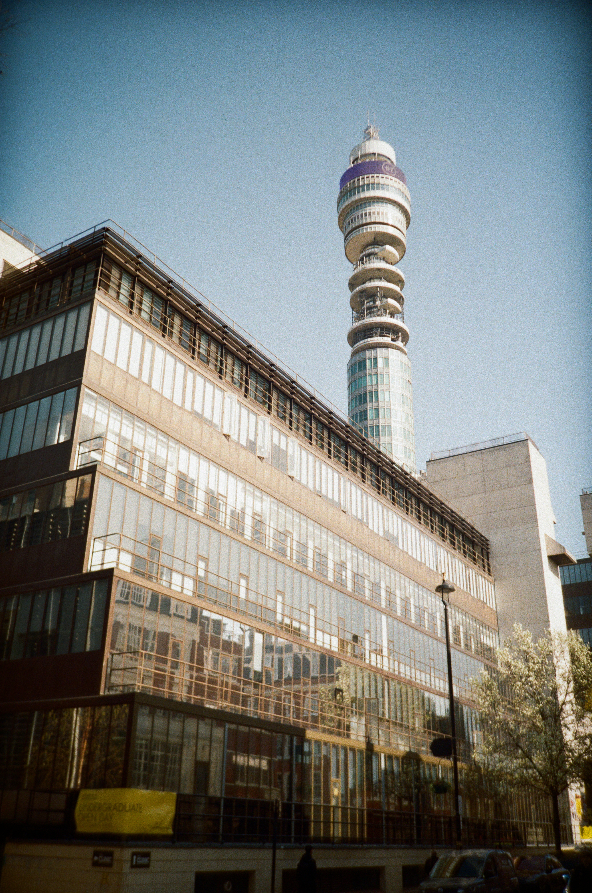 Scan of Lomo MC-A image shot on Kodak Gold 200 showing London street scenes