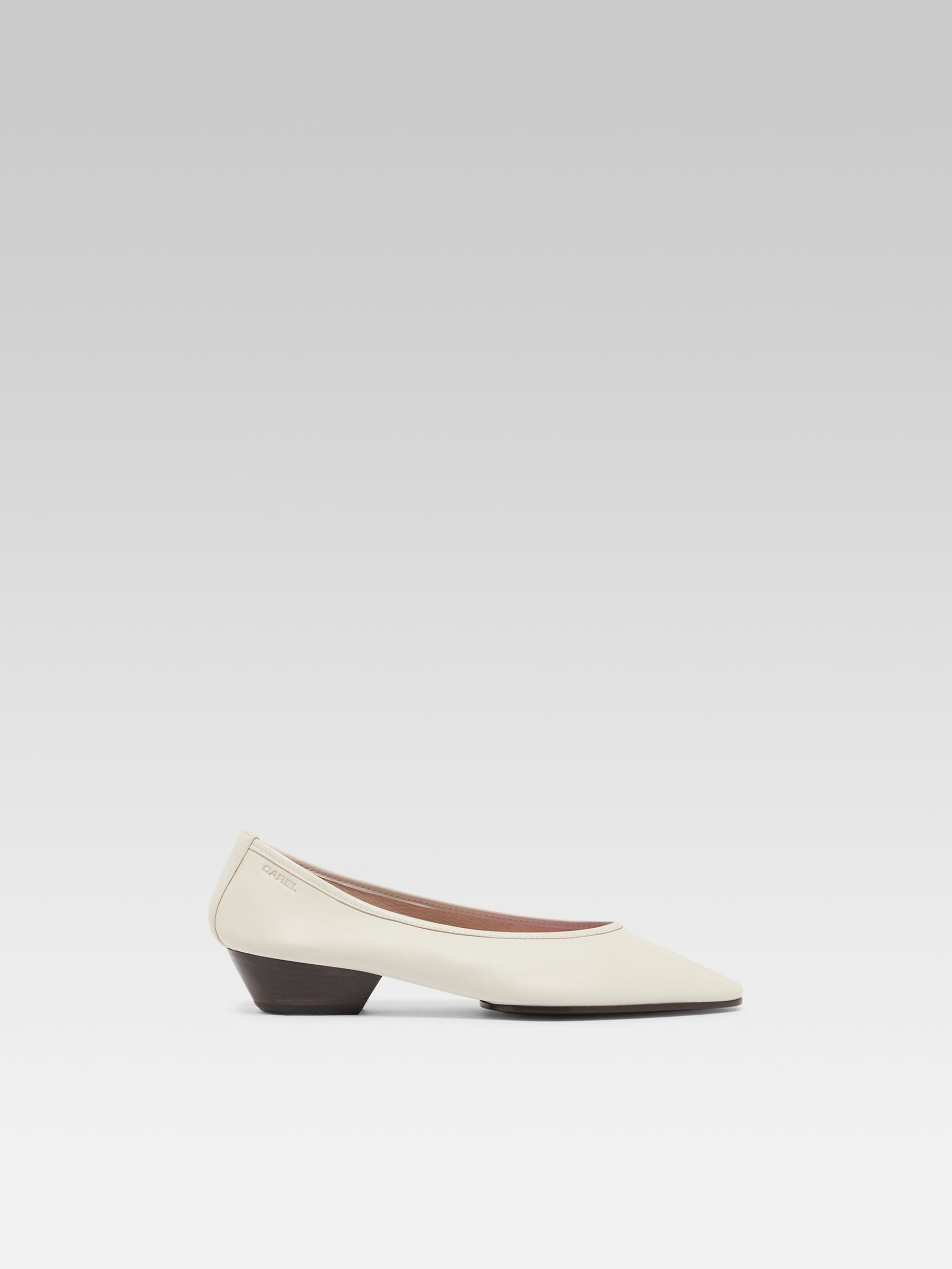 Carlotta - Ivory Leather Ballet Flats