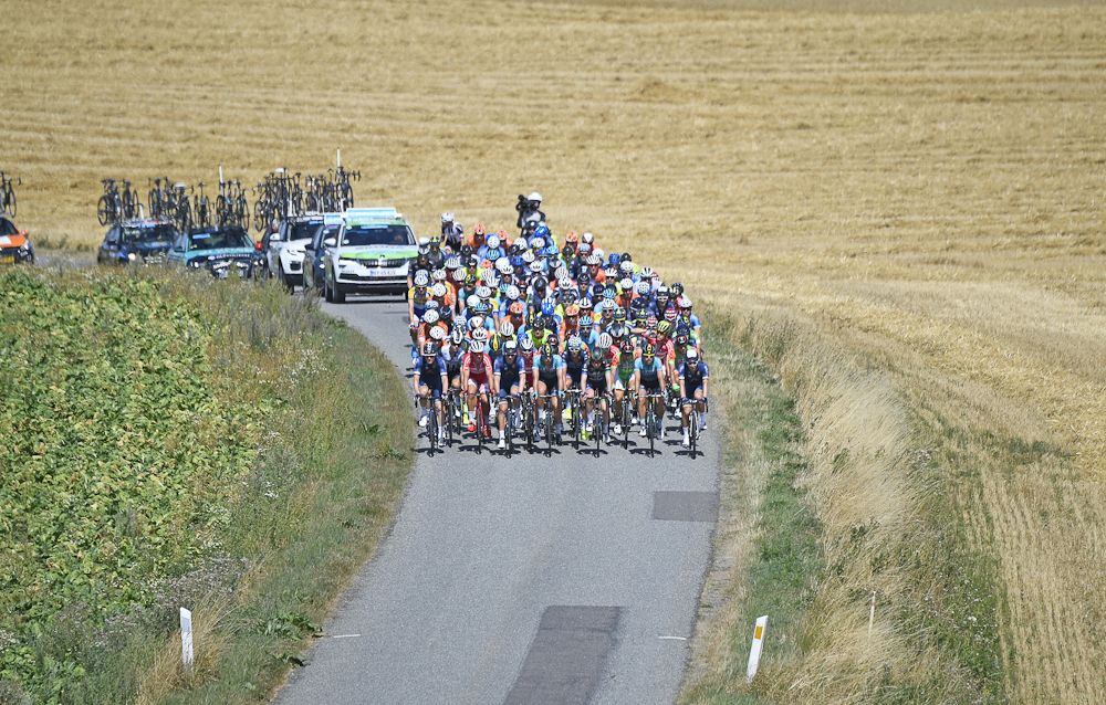The Tour of Denmark peloton during stage 2