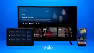 Philo interface on tv screen, mobile phone and tablet