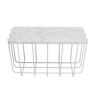 White Scamp marble table with storage space