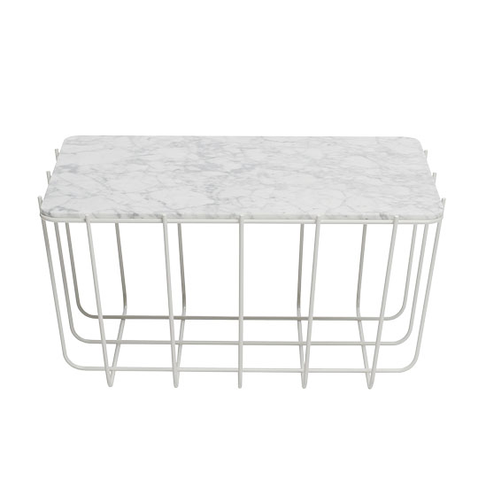 White Scamp marble table with storage space