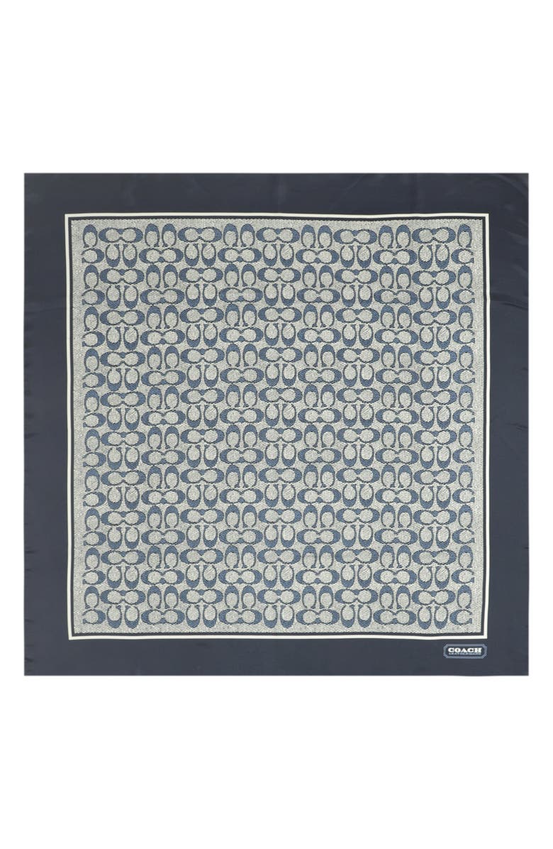 Textured Signature Logo Square Silk Scarf