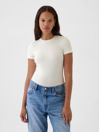 Modern T-Shirt Bodysuit in white