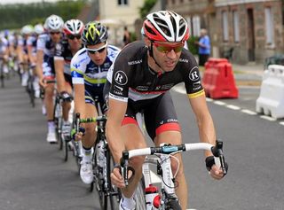 Who else but Jens Voigt (RadioShack-Nissan) would you expect to see setting tempo at the head of the peloton.