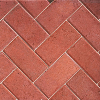 permeable red block paving