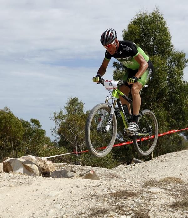 Chris Jongewaard got airborne on the 4X section of the course