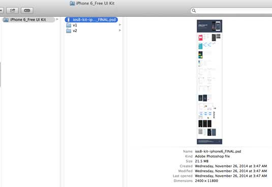 iOS 8 UI Kit, available at https://www.uxpin.com/ios8-ui-kit.html