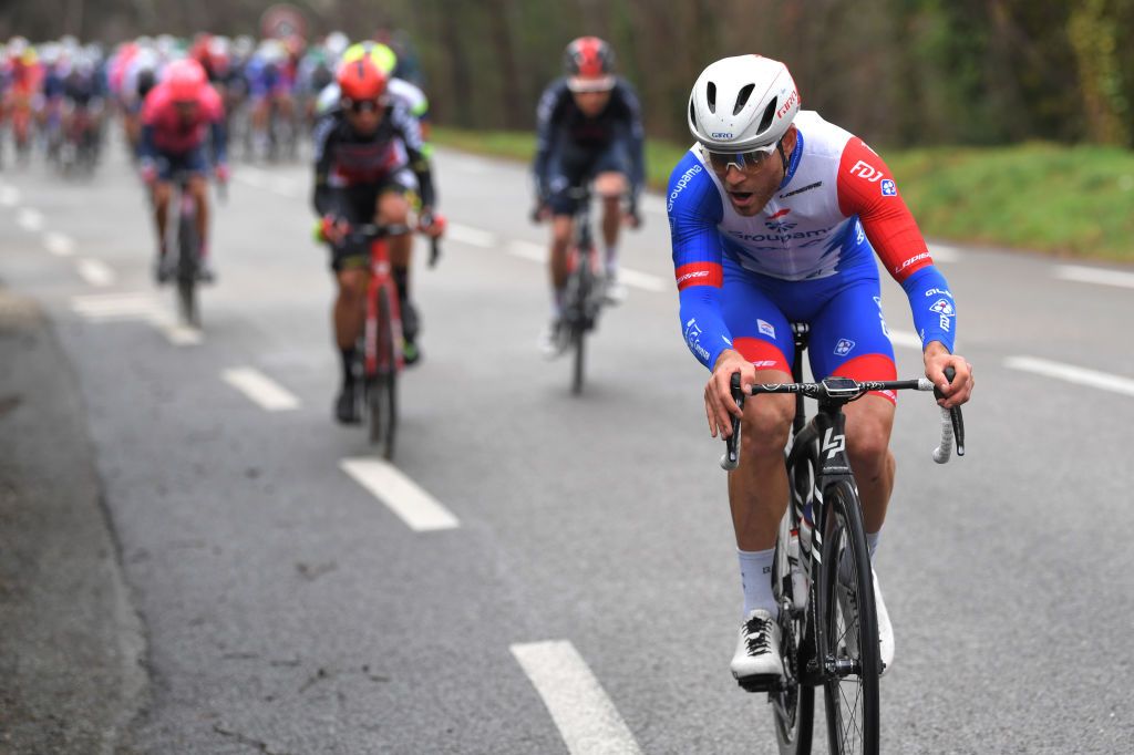 BESSGES FRANCE FEBRUARY 05 Romain Seigle of France and Team Groupama FDJ during the 51st toile de Bessges Tour du Gard 2021 Stage 3 a 1548km stage from Bessges to Bessges Breakaway EDB2020 on February 05 2021 in Bessges France Photo by Luc ClaessenGetty Images