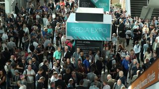 An aerial view of the swarms of people attending CEDIA 2023. 