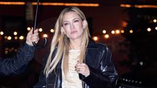 Kate Hudson in black leather jacket