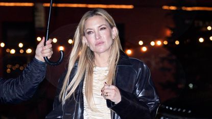 Kate Hudson in black leather jacket