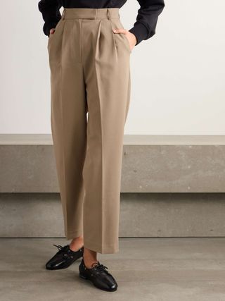 Bea Pleated Crepe Tapered-Leg Pants