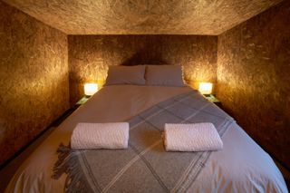 Bedroom with textured walls
