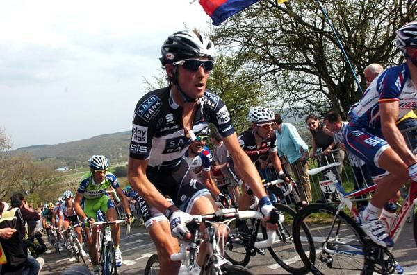 Frank Schleck (Saxo Bank) en route to a top-ten finish.