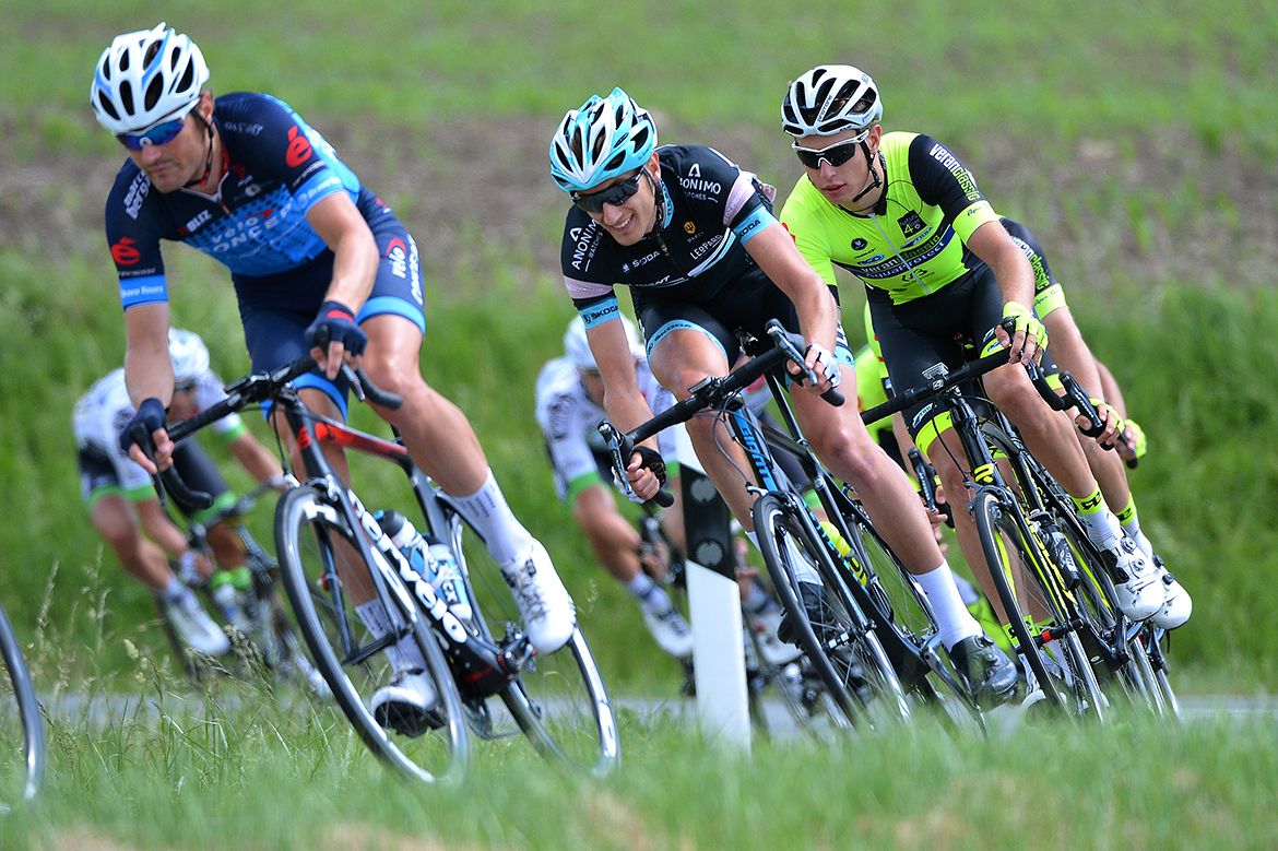 Alex Kirsch in the pack at the Tour de Luxembourg