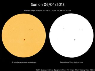 Sunspots of April 6, 2013