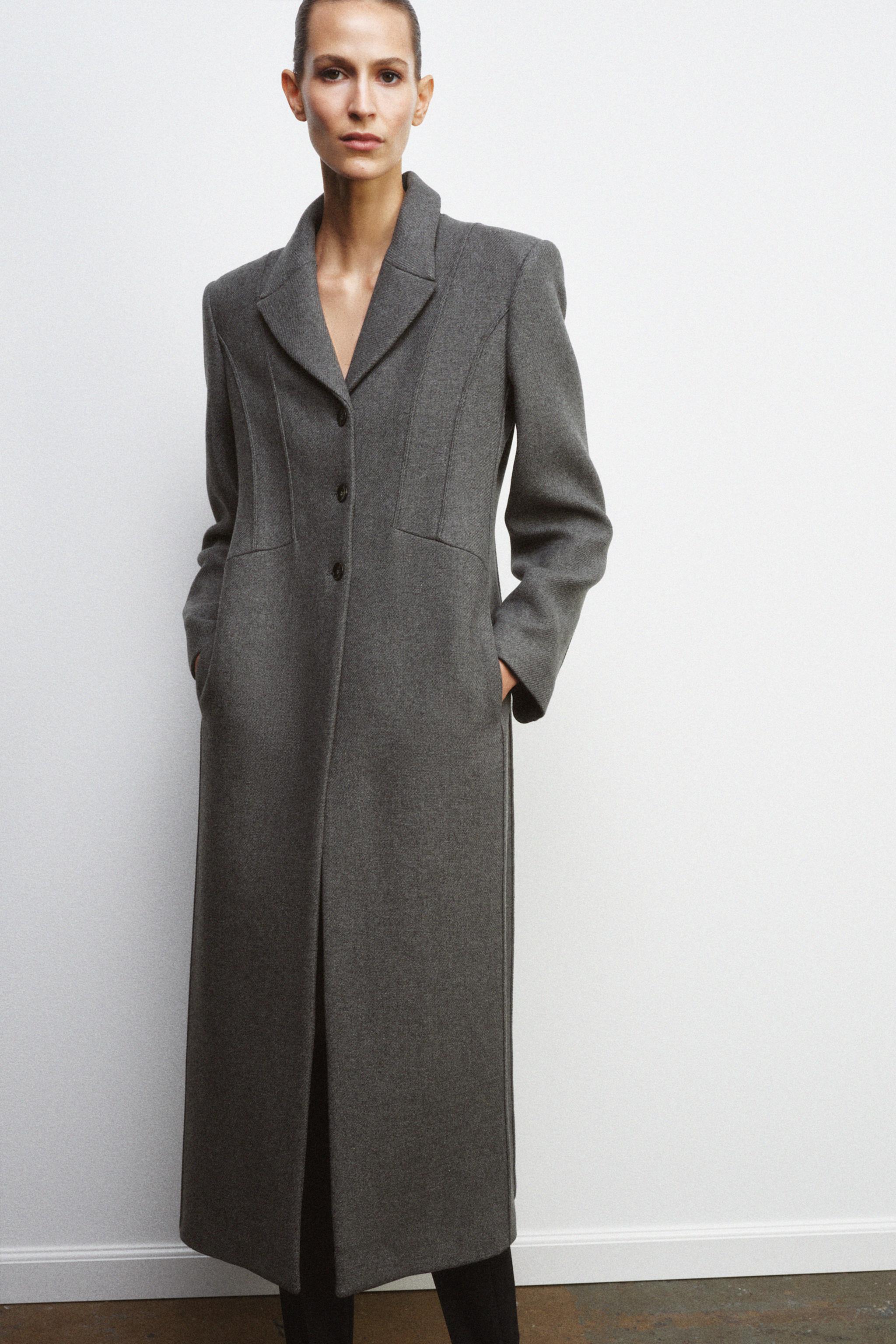 Fitted Manteco Wool Coat Zw Collection Limited Edition
