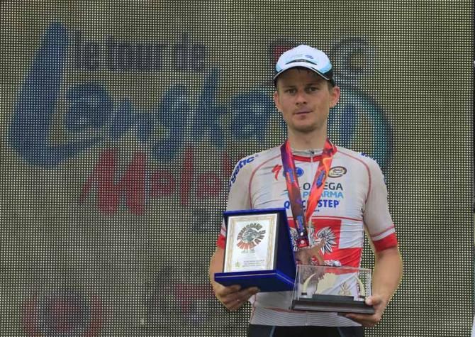 Michal Golas (Omega Pharma - QuickStep) on the podium