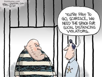 Editorial Cartoon U.S. social distancing prison