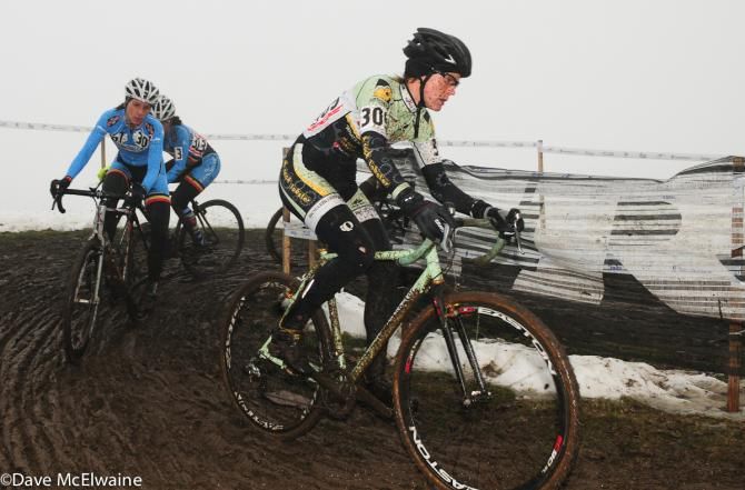Katie Melena (Bicycle Bluebook) on lap one